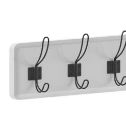 Flash Furniture Daly Wall Mounted 34 Inch Solid White Pine Wood Storage Rack With 7 Hooks For Entryway, Kitchen, Bathroom -Home Decoration GUEST 69bd19ae 0aca 48e7 aa6a aa293b24eaa9