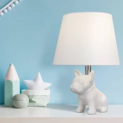 15.5" Whimsical Bulldog Table Lamp White (Includes LED Light Bulb) - Cresswell Lighting -Home Decoration GUEST 6a8ac7e5 ba65 4ddd 83df e31a6a665860