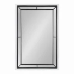 24" X 36" Audubon Rectangle Wall Mirror White - Kate & Laurel All Things Decor