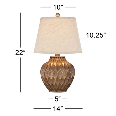 360 Lighting Accent Urn Table Lamp With USB Charging Port 22" High Warm Bronze Drum Shade For Living Room Desk Bedroom House 9 360 Lighting Accent Urn Table Lamp With USB Charging Port 22" High Warm Bronze Drum Shade For Living Room Desk Bedroom House - Image 7