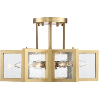 Possini Euro Design Casa Star Modern Ceiling Light Semi Flush Mount Fixture 16" Wide Warm Brass 6-Light Clear Glass For Bedroom Kitchen Living Room 5 Possini Euro Design Casa Star Modern Ceiling Light Semi Flush Mount Fixture 16" Wide Warm Brass 6-Light Clear Glass For Bedroom Kitchen Living Room - Image 3