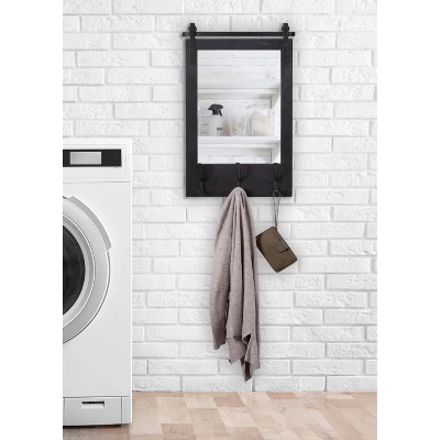 18" X 28" Cates Functional Wall Mirror Black - Kate & Laurel All Things Decor 7 18" X 28" Cates Functional Wall Mirror Black - Kate & Laurel All Things Decor - Image 5