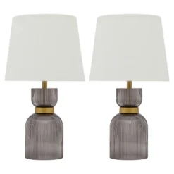 Set Of 2 15.25" Kaia Cylinder Base Table Lamps - River Of Goods -Home Decoration GUEST 70fa96d4 1932 4fdc af1a 74183c04bbce