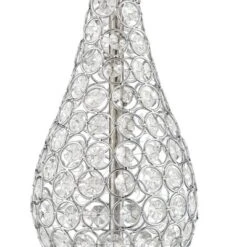 360 Lighting Sergio Modern Accent Table Lamps 23 1/2" High Set Of 2 Chrome Clear Acrylic With USB Charging Port Blue Softback Drum Shade For Home Desk -Home Decoration GUEST 7204c8e5 d487 44d6 a5d4 b08d8489995c