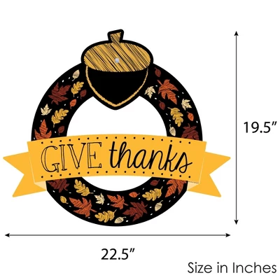 Big Dot Of Happiness Give Thanks - Outdoor Thanksgiving Party Decor - Front Door Wreath 6 Big Dot Of Happiness Give Thanks - Outdoor Thanksgiving Party Decor - Front Door Wreath - Image 4