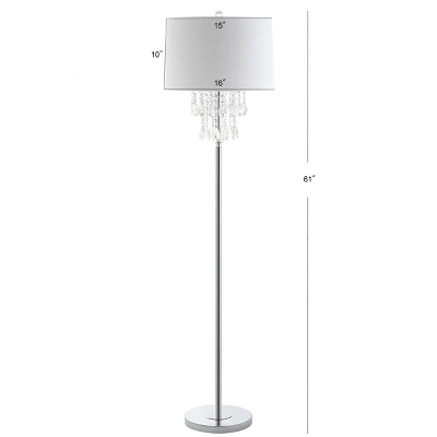 61" Crystal/Metal Abigail Floor Lamp (Includes LED Light Bulb) Silver - JONATHAN Y 5 61" Crystal/Metal Abigail Floor Lamp (Includes LED Light Bulb) Silver - JONATHAN Y - Image 3