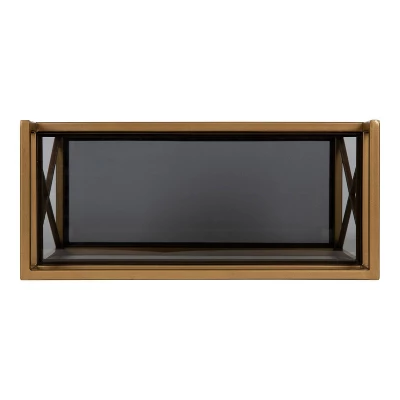 18" X 8" X 15" Blex Metal And Glass Wall Shelf Gold - Kate & Laurel All Things Decor 5 18" X 8" X 15" Blex Metal And Glass Wall Shelf Gold - Kate & Laurel All Things Decor - Image 3