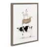 18" X 24" Sylvie Stacked Farm Animals Framed Canvas Wall Art By Amy Peterson Gray - Kate And Laurel