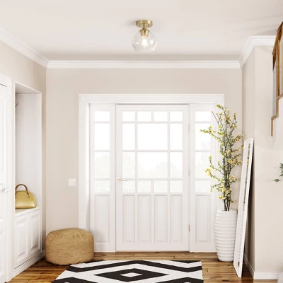 Harrow 1-Light Semi-Flush Mount Ceiling Lighting With Clear Glass Shade - Globe Electric 4 Harrow 1-Light Semi-Flush Mount Ceiling Lighting With Clear Glass Shade - Globe Electric - Image 2