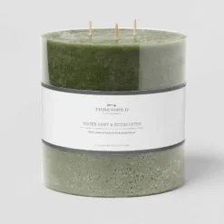 Pillar Candle Water Mint & Eucalyptus Green - Threshold™ -Home Decoration GUEST 758ed7d4 2bd7 4340 8e85 d3cb5afa8c79