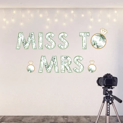 Big Dot Of Happiness Boho Botanical Bridal - Peel And Stick Greenery Party Large Banner Wall Decals - Miss To Mrs 8 Big Dot Of Happiness Boho Botanical Bridal - Peel And Stick Greenery Party Large Banner Wall Decals - Miss To Mrs - Image 6