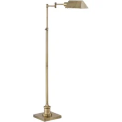 Regency Hill Jenson Traditional Pharmacy Floor Lamp With Black Riser 54" Tall Aged Brass Adjustable Swing Arm Metal Shade For Living Room Reading -Home Decoration GUEST 767fa67b b24c 46a4 ae64 adbfda8aa948
