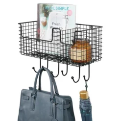 MDesign Metal Storage Organizer Basket With 6 Hooks - Wall Mount 21 MDesign Metal Storage Organizer Basket With 6 Hooks - Wall Mount -Home Decoration GUEST 76b6e20f 0851 48e9 a125 9df095f2aafc