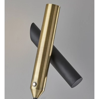 LED Vega Torchiere Black/Brass (Includes LED Light Bulb) - Adesso 9 LED Vega Torchiere Black/Brass (Includes LED Light Bulb) - Adesso - Image 7