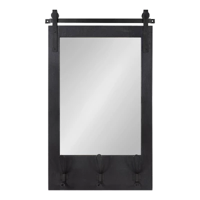 18" X 28" Cates Functional Wall Mirror Black - Kate & Laurel All Things Decor 3 18" X 28" Cates Functional Wall Mirror Black - Kate & Laurel All Things Decor