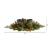 Nearly Natural 24-in Flocked Artificial Christmas Double Candelabrum With 35 Multicolored Lights And Pine Cones