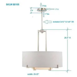 Possini Euro Design Concentric Brushed Nickel Pendant Chandelier 28" Wide Modern White Fabric Drum 4-Light For Dining Room House Foyer Kitchen Island 12 Possini Euro Design Concentric Brushed Nickel Pendant Chandelier 28" Wide Modern White Fabric Drum 4-Light For Dining Room House Foyer Kitchen Island -Home Decoration GUEST 79d99742 31e4 41eb 8743 caf20da53a45