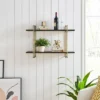 32.3" X 22" 2 Tier Metal And Wood Hanging Bracket Wall Mounted Shelf Gold - Danya B. 2 32.3" X 22" 2 Tier Metal And Wood Hanging Bracket Wall Mounted Shelf Gold - Danya B. -Home Decoration GUEST 79f89998 7623 4f62 817c ee570990e2c2