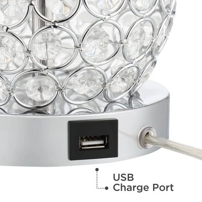 360 Lighting Sergio Modern Accent Table Lamps 23 1/2" High Set Of 2 Acrylic Chrome USB Charging Port White Drum For Bedroom Living Room Bedside Desk 7 360 Lighting Sergio Modern Accent Table Lamps 23 1/2" High Set Of 2 Acrylic Chrome USB Charging Port White Drum For Bedroom Living Room Bedside Desk - Image 5