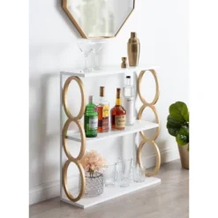 28" X 8" X 31" Ring Wooden 3-Tier Shelf White - Kate & Laurel All Things Decor 11 28" X 8" X 31" Ring Wooden 3-Tier Shelf White - Kate & Laurel All Things Decor -Home Decoration GUEST 7bd5de63 0269 411e 8337 d480ac69d75e