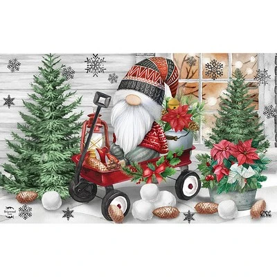 Wagon Gnome Winter Christmas Doormat 30" X 18" Indoor Outdoor Briarwood Lane 4 Wagon Gnome Winter Christmas Doormat 30" X 18" Indoor Outdoor Briarwood Lane - Image 2