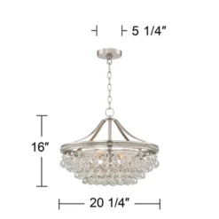 Vienna Full Spectrum Wohlfurst Brushed Nickel Pendant Chandelier 20 1/4" Wide Clear Crystal 5-Light Fixture For Dining Room House Foyer Kitchen Island -Home Decoration GUEST 7cc69797 e618 4fa9 9c35 fbc7db403826