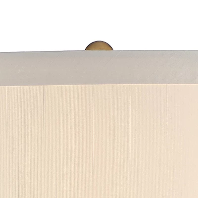 Possini Euro Design Karen Modern Table Lamp 36" Tall Dark Gold Glass Off White Fabric Drum Shade For Bedroom Living Room Bedside Nightstand Office 4 Possini Euro Design Karen Modern Table Lamp 36" Tall Dark Gold Glass Off White Fabric Drum Shade For Bedroom Living Room Bedside Nightstand Office - Image 2