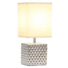 11.81" Tall Petite Hammered Square Bedside Table Desk Lamp With White Fabric Shade Silver - Simple Designs 2 11.81" Tall Petite Hammered Square Bedside Table Desk Lamp With White Fabric Shade Silver - Simple Designs -Home Decoration GUEST 7e86eaa4 4594 40c4 8ae0 693858fb0579