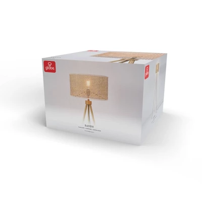 60" Sandy Faux Wood Floor Lamp With Rattan Shade - Globe Electric 6 60" Sandy Faux Wood Floor Lamp With Rattan Shade - Globe Electric - Image 4