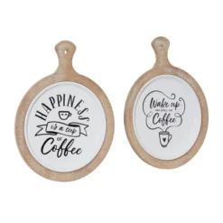 Farmhouse Metal Coffee Sign Wall Decor Set Of 2 White - Olivia & May -Home Decoration GUEST 7eaacc0c db09 40a9 8c3d 4758245afed1