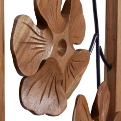 Set Of 2 Teak Wood Floral Handmade Framed Carved Wall Decors With Metal Wire Brown - Olivia & May -Home Decoration GUEST 7f352be8 67c4 4dc8 be90 f490977eec99