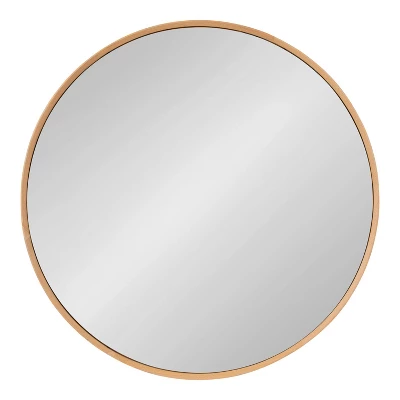 28" X 28" Norlund Framed Round Decorative Wall Mirror Natural - Kate & Laurel All Things Decor 4 28" X 28" Norlund Framed Round Decorative Wall Mirror Natural - Kate & Laurel All Things Decor - Image 2