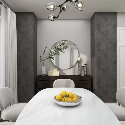 Contemporary Wood Round Wall Mirror - Olivia & May 14 Contemporary Wood Round Wall Mirror - Olivia & May - Image 12