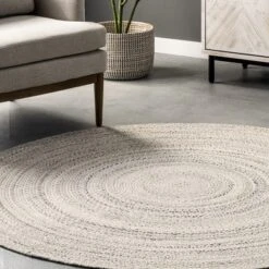 NuLOOM Kyla Handmade Braided Farmhouse Round Area Rug -Home Decoration GUEST 84a0d785 344b 44e7 adef d95283445f89