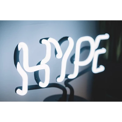 Amped Co 9.6" X 8.3" HYPE Real Neon Light Novelty Desk Lamp, White 5 Amped Co 9.6" X 8.3" HYPE Real Neon Light Novelty Desk Lamp, White - Image 3
