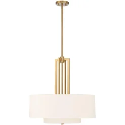 Possini Euro Design Sundry Warm Brass Pendant Chandelier 24" Wide Modern Double Drum Shades 4-Light Fixture For Dining Room House Foyer Kitchen Island 14 Possini Euro Design Sundry Warm Brass Pendant Chandelier 24" Wide Modern Double Drum Shades 4-Light Fixture For Dining Room House Foyer Kitchen Island -Home Decoration GUEST 85306f37 58dd 4887 858b 85bfc76e49de