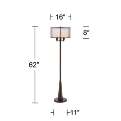 Franklin Iron Works Durango Rustic Farmhouse Floor Lamp 62" Tall Oiled Bronze Metal 3 Light LED Brown Sheer Drum Shade For Living Room Bedroom Office 16 Franklin Iron Works Durango Rustic Farmhouse Floor Lamp 62" Tall Oiled Bronze Metal 3 Light LED Brown Sheer Drum Shade For Living Room Bedroom Office -Home Decoration GUEST 86161ebf ca90 4502 aa35 aac87ef1550e