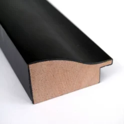 31" X 25" Non-Beveled Steinway Black Scoop Wood Wall Mirror - Amanti Art