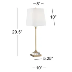 Regency Hill Julia Traditional Buffet Table Lamp 29 1/2" Tall Gold Crystal White Fabric Tapered Square Shade For Living Room Dining House Entryway 13 Regency Hill Julia Traditional Buffet Table Lamp 29 1/2" Tall Gold Crystal White Fabric Tapered Square Shade For Living Room Dining House Entryway -Home Decoration GUEST 86bc9adf 8a01 4228 b0fb bcd4e14c0d1c