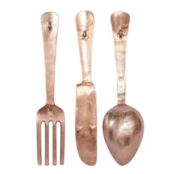 Set Of 3 Aluminum Utensils Knife Spoon And Fork Wall Decors Gold - Olivia & May 9 Set Of 3 Aluminum Utensils Knife Spoon And Fork Wall Decors Gold - Olivia & May -Home Decoration GUEST 87b3b44b ff5f 46fa 874a e534ef5c5e36