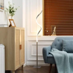 HOMCOM Modern Spiral Floor Lamp, LED Standing Lamp Warm White With Square Base And Foot Switch For Living Room, Bedroom, Set Of 2, Silver 8 HOMCOM Modern Spiral Floor Lamp, LED Standing Lamp Warm White With Square Base And Foot Switch For Living Room, Bedroom, Set Of 2, Silver -Home Decoration GUEST 87e4b408 7cea 4ed3 8a30 5e903e2f7ffc