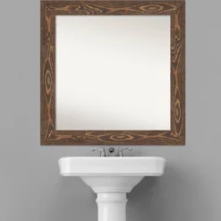 32" X 32" Non-Beveled Bridge Wood Bathroom Wall Mirror Brown - Amanti Art 14 32" X 32" Non-Beveled Bridge Wood Bathroom Wall Mirror Brown - Amanti Art -Home Decoration GUEST 893eb154 bce6 4db3 b3b6 ee8f1ea4f046