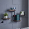 44.5" X 27.6" Tiered Horizontal Industrial Pipe Wall Shelf Brown/Black - Danya B. -Home Decoration GUEST 8a392cb8 ff80 482d 9581 04829ebd8e3a