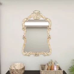 Wood Carved Acanthus Wall Mirror With Arched Top And Distressing Cream - Olivia & May 29 Wood Carved Acanthus Wall Mirror With Arched Top And Distressing Cream - Olivia & May -Home Decoration GUEST 8a571182 fd15 42cb a360 da94ddbee6eb
