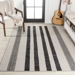 Vichy Geometric Striped Machine-Washable Indoor Area Rug - JONATHAN Y -Home Decoration GUEST 8ae9f7c4 e90b 407b 8432 a03c984bcfa3
