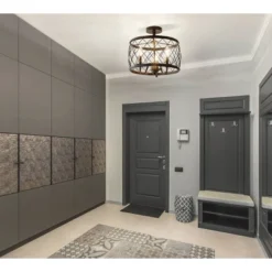 15" Eleanor Metal LED Semi Flush Mount Ceiling Light Black (Includes Energy Efficient Light Bulb) - JONATHAN Y -Home Decoration GUEST 8b608e10 e7dc 45d0 b225 9acae3447044