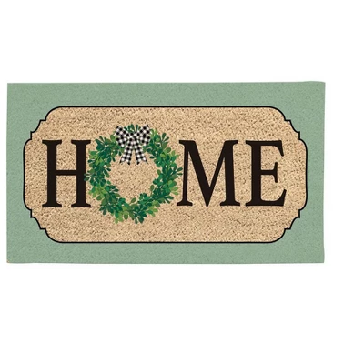 Evergreen Farmhouse Home Wreath Indoor Outdoor Natural Coir Doormat 1'4"x2'4" Black 3 Evergreen Farmhouse Home Wreath Indoor Outdoor Natural Coir Doormat 1'4"x2'4" Black
