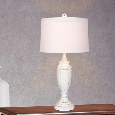 Distressed Formal Resin Table Lamp Cottage Antique White - Fangio Lighting 3 Distressed Formal Resin Table Lamp Cottage Antique White - Fangio Lighting