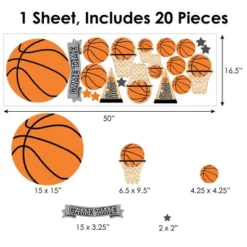 Big Dot Of Happiness Nothin’ But Net - Basketball - Peel And Stick Sports Decor Vinyl Wall Art Stickers - Wall Decals - Set Of 20 -Home Decoration GUEST 8d7de906 d134 465c a6d9 ad2fe3731fa7