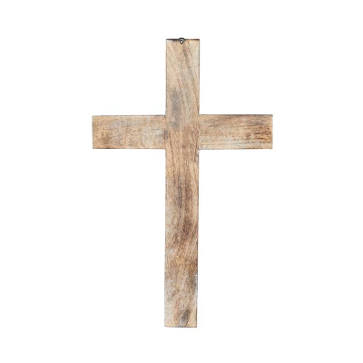 Mango Wood Biblical Carved Cross Wall Decor Brown - Olivia & May 4 Mango Wood Biblical Carved Cross Wall Decor Brown - Olivia & May - Image 2